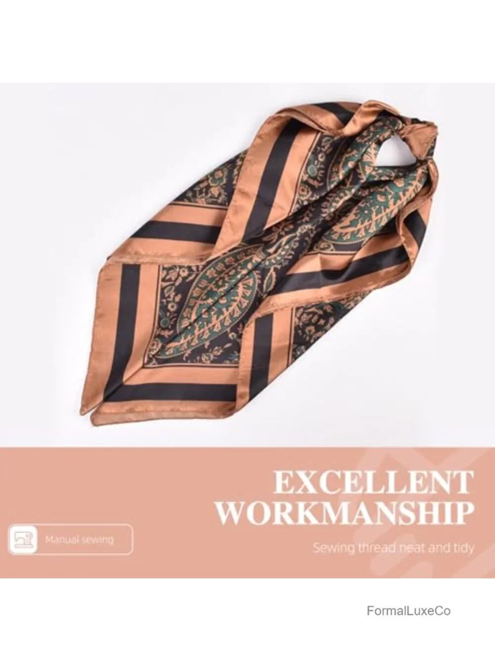 35x35 Silk Feel Square Scarf Neck Scarf for Men Women Pocket Square Head Scarf